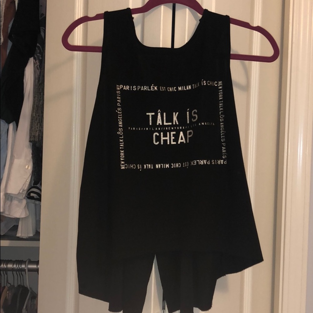 “Talk is Cheap” Forever 21 Black Tank